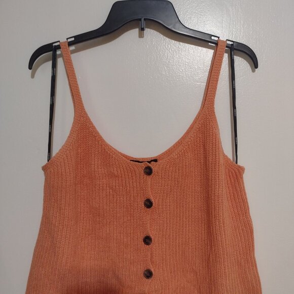 Knit Crop Top Spaghetti Strap Orange Junior’s Size Medium - Picture 2 of 9